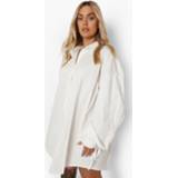 👉 Plus Oversized Blouse Jurk Met Geplooide Mouwen, White