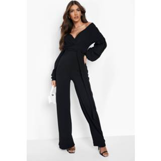 👉 Wide Leg Jumpsuit Met Open Schouders, Black