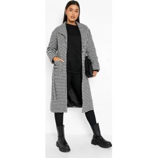 👉 Dogtooth Waterfall Belted Coat, Black