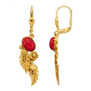👉 Oorbel rood zilver vrouwen echt Oorbellen KLiNGEL 4055708324602