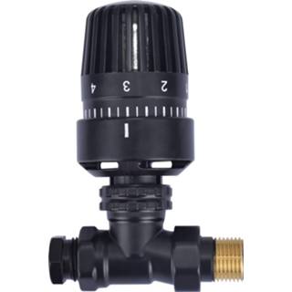 👉 Thermostatische radiatorventiel 1/2''x15mm recht mat zwart