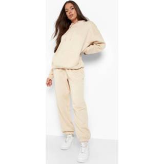 Oversized Gerecyclede Basic Joggingbroek, Stone