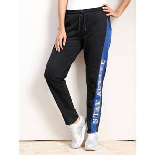 👉 Joggingbroek blauw katoen motief vrouwen zuiver MIAMODA Zwart::Royal blue 4055707589132