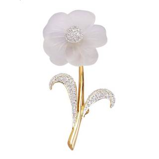 👉 Broche wit vrouwen met bergkristal Diemer Farbstein 4055708346734