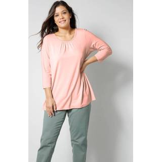 👉 Shirt effen vrouwen viscosegehalte apricot olijf Janet & Joyce 4055707611062 4055707614322