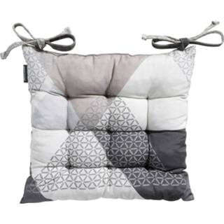 👉 Zitkussen grijs groen katoen Madison Toscane Triangle Grey 46x46 8713229299170