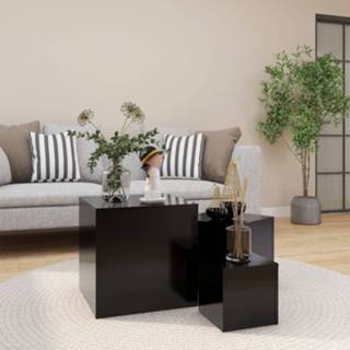 👉 Bijzettafel zwart active Bijzettafels 3 st spaanplaat 8720286611241