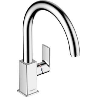 👉 Chroom Hansgrohe Vernis Shape M35 ééngreeps keukenmengkraan met draaibare uitloop 33,1 cm, 4059625321355