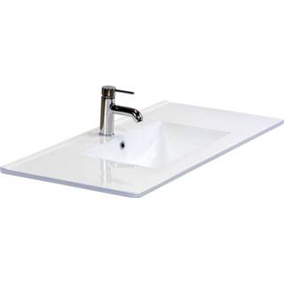 👉 Wastafel keramische wit NewWave Enjoy golf 81x46x18cm 10401001 8715891401011