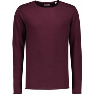👉 Pullover bordeaux rood Dstrezzed Round Neck Cotton Modal (404134 - 423) 8718895244318