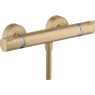 👉 Douche kraan brons geborsteld Hansgrohe Ecostat Comfort douchekraan thermostatisch met koppelingen brushed bronze 13116140 4059625229828