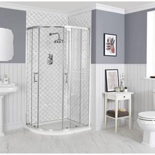 👉 Douchecabine aluminium klassiek chroom ley schuif Offset Kwadrant | Keuze Afmetingen Langley 5059803039255