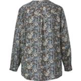 👉 Blous gebloemd afgeronde zoom vrouwen viscose marine Blouse Janet & Joyce Marine/Aarde 4055707638700 4055707638717