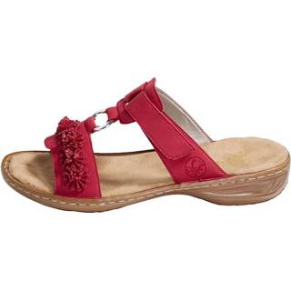 👉 Muil synthetisch effen wit vrouwen taupe rood Wijdte H Muiltje Rieker 4020932664022 4020932664008