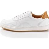 👉 Wit leer effen vrouwen voering Court-sneaker Alba Moda Wit/Cognac 4055708036369