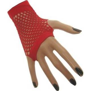 Active rood Vingerloze nethandschoenen voor feestjes 8713647125082