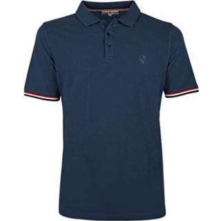 👉 Poloshirt blauw zilver polyester s mannen male Q1905 Polo shirt bloemendaal denim blue deep navy / silver 8718383144847