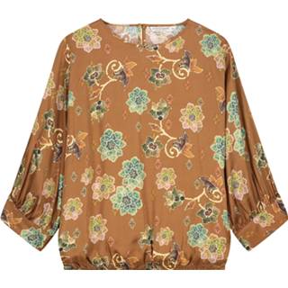 👉 Blous viscose vrouwen print Summum Blouse camel 8719224471320 8719224463479 8719224471337