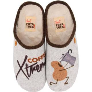 👉 Pantoffels beige textiel vrouwen Hot Potatoes Preding 64632 maat