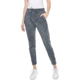 👉 Blauw grijs materiaalmix l broeken vrouwen Zhrill Fabia Leopard Pant Blue-Grey