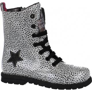 Veterboots leer meisjes vrouwen wit Shoesme