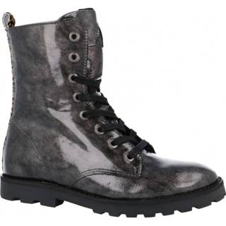 👉 Veterboots zijde meisjes vrouwen grijs Shoesme