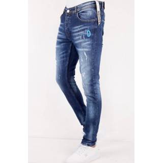 👉 Spijkerbroek mannen blauw male denim True Rise Jeans slim fit met paint splatter dc 7435144627654 7435144628620