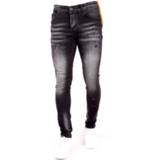 👉 Spijkerbroek mannen zwart male denim True Rise Jeans met paint splatter slim fit dc 7435144621690 7435144622666