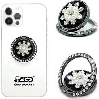 👉 Zwart LDG Q01 Sneeuwvlokvorm Strass Ring Houder - 5712580092447