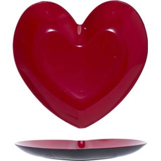 👉 Bord rood kunststof Hartvormig Bord/schaal 36 Cm - Valentijnsdag Servies Koken En Tafelen 8720147649307
