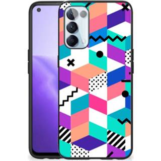 👉 Houten blok OPPO Reno5 5G | Find X3 Lite Backcover Blokken Kleurrijk 8720632118912