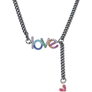 👉 Halsketting zilverkleurig unisex Hoofdmateriaa IJzer Urban Classics - Love Necklace 4065812047656