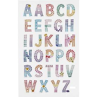 👉 Stickervel multi diamant kunststof kinderen Alfabet stickervellen met 30x plakletters gekleurd