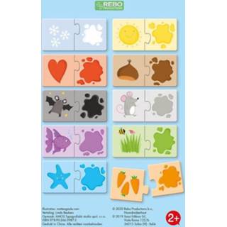 👉 Karton One Size meerkleurig Rebo Productions leerpuzzel kleuren junior 21-delig 9789036639873