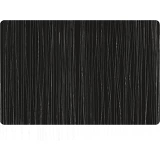 👉 Placemat zwart kunststof One Size 4x Rechthoekige placemats metallic 30 x 45 cm - Zeller Tafeldecoratie Borden onderleggers van 8720276366175