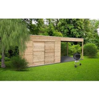 👉 Tuinhuisje hout Solid tuinhuis Cube Pulsano geïmpregneerd 298 + 292x198cm 5412025987351