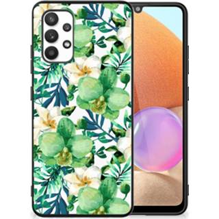 👉 Orchidee groen Samsung Galaxy A32 4G | 5G Enterprise Editie Bloemen Hoesje 8720632570406