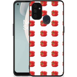 Coverhoes rood OnePlus Nord N100 Back Cover Hoesje Paprika Red 8720632516848