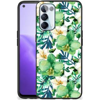 👉 Orchidee groen OPPO Reno5 5G | Find X3 Lite Bloemen Hoesje 8720632793294