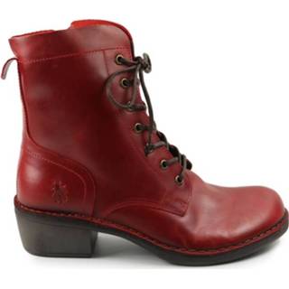 👉 Hoge veterschoenen leer damesschoenen vrouwen rood Fly London 224299012 veterschoen