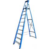 👉 Trap aluminium active blauwe ASC 200307 Premium BT - Enkel met coating 10 treden max. werkhoogte 4.50 m. 8086799676246