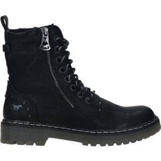 👉 Veterboots synthetisch damesschoenen vrouwen zwart Mustang Veterboot 4060891843656 4060891843601
