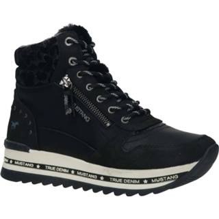👉 Veterboots vrouwen zwart damesschoenen synthetisch Mustang Veterboot 4060891871048