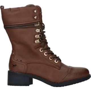 👉 Veterboots synthetisch damesschoenen vrouwen bruin Mustang Veterboot 4060891868475