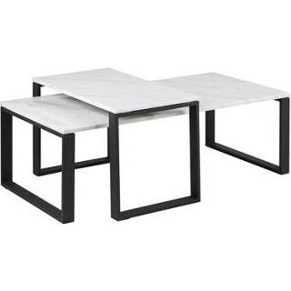 👉 Wit marmer active Katrine coffee table set van 2 Scandic House 5705994979756