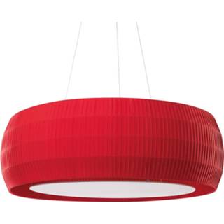 👉 Hang lamp wit warmwit a+ rood rode stof LED hanglamp Maxi Wheel