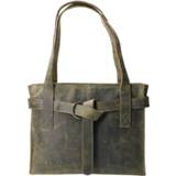 👉 Handtas groen leather leer volwassenen vrouwen nederlands ritssluiting Revival by Design Hunter 8720039633155