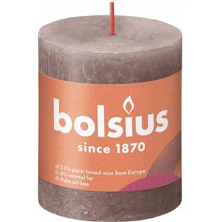 👉 Kaars Bolsius 80X68mm Taupe Rustiek 8717847148940