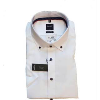 👉 Katoen overhemden male wit Olymp Shirt korte mouw