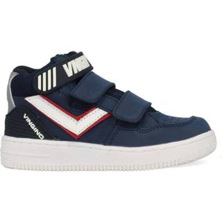 👉 Blauw leer jongens Vingino Odiso Mid Velcro VB44-1011-03 maat